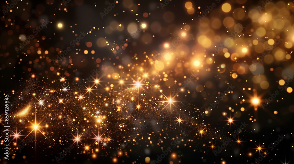 Naklejka premium Elegant Black Sparkling Real Photo Style Poster Duo