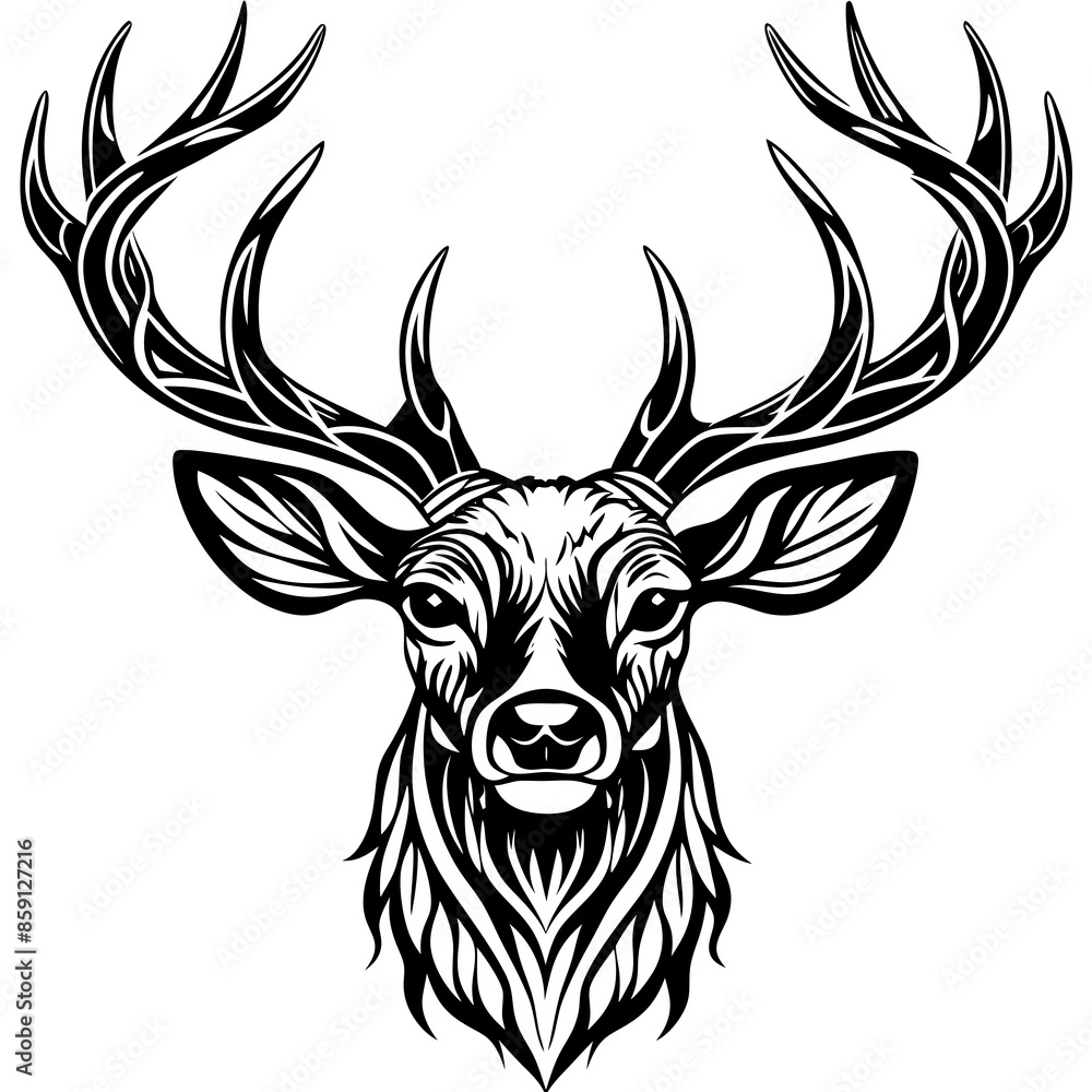 antler head, deer head illustration
antler head, deer head illustration