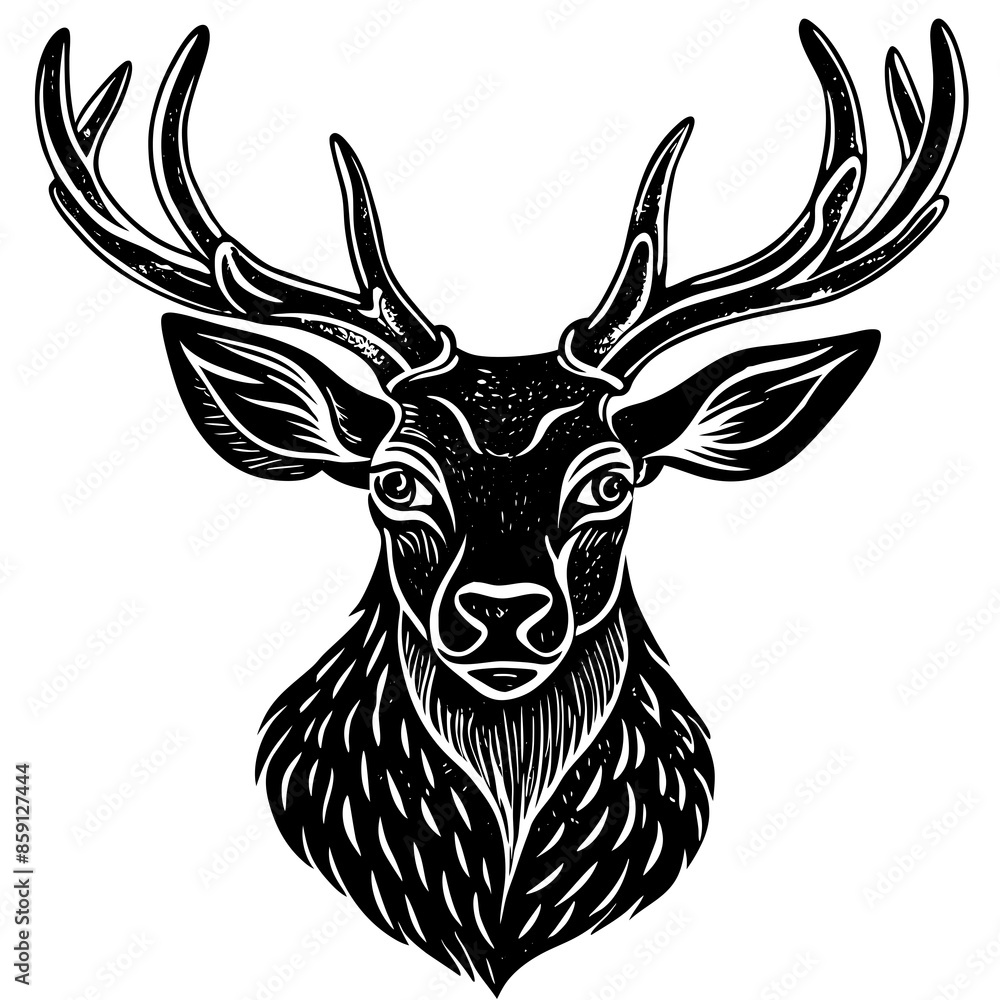 antler head, deer head illustration
antler head, deer head illustration