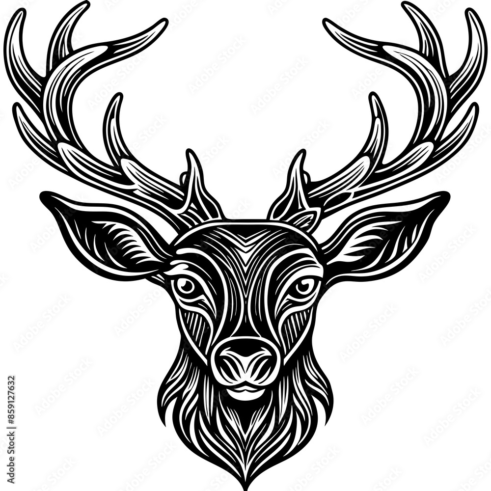 antler head, deer head illustration
antler head, deer head illustration