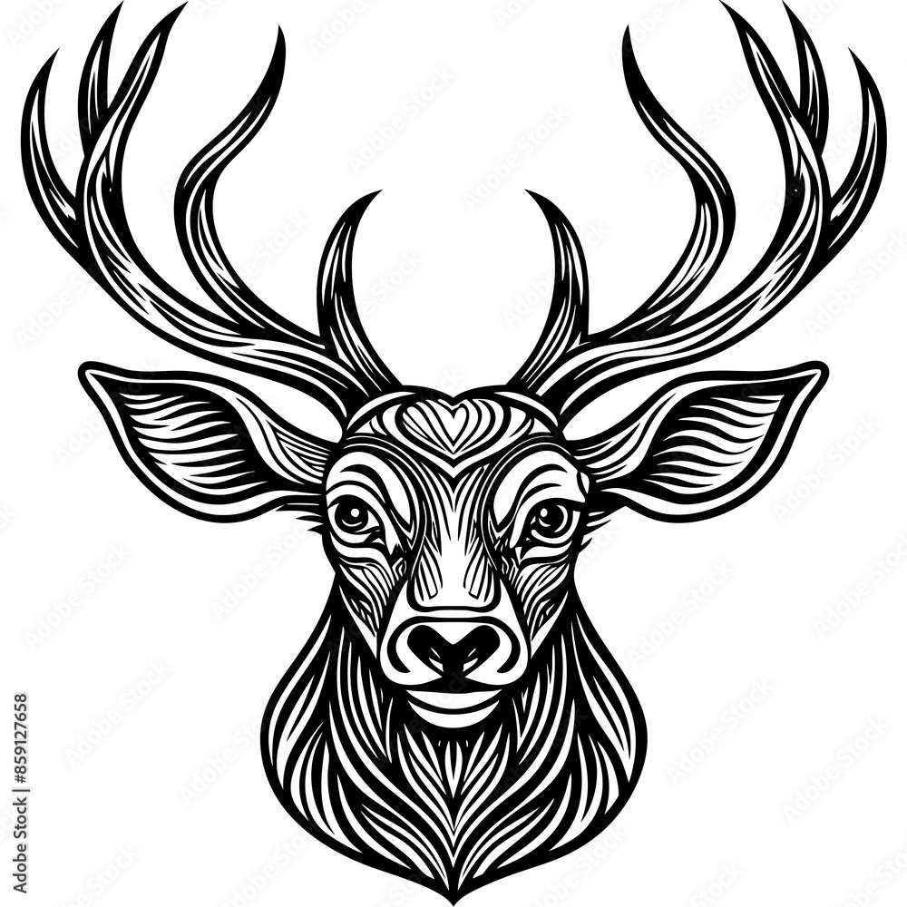 antler head, deer head illustration
antler head, deer head illustration