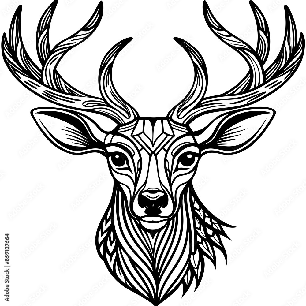 antler head, deer head illustration
antler head, deer head illustration
