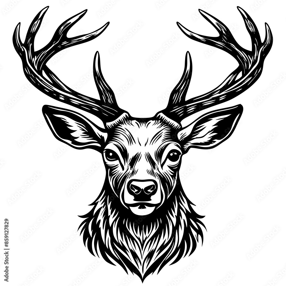 antler head, deer head illustration
antler head, deer head illustration