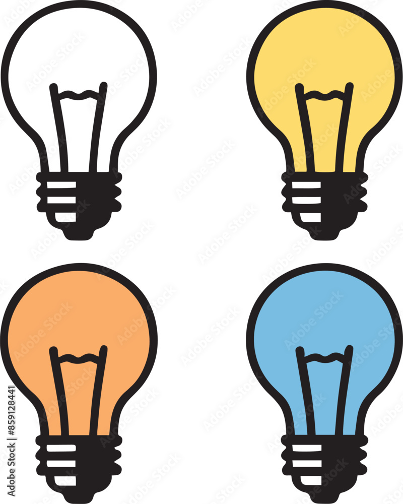 Stunning Creative Flat Icons Collection: Unique Light Bulb Designs for Modern Design Projects Stunning Creative Flat Icons Collection: Unique Light Bulb Designs for Modern Design Projects