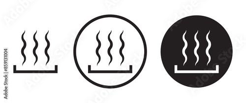 Underfloor heating thermal steam icon, Heat Icon Designed in a Line Style Fire smoke vector.