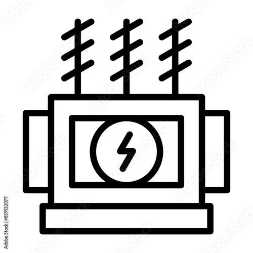 Power Transformer Vector Icon