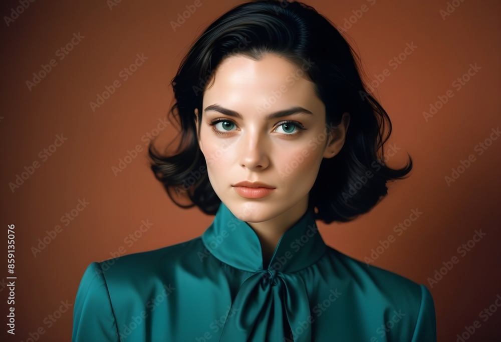 Beautiful elegant woman front view photo