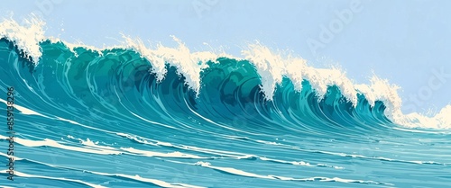 A close-up view of a wave in a body of water Perfect for illustrating the power and beauty of nature. photo