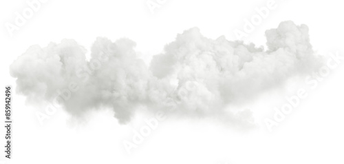 Celestial white clouds tranquility cut out on transparent 3d render png