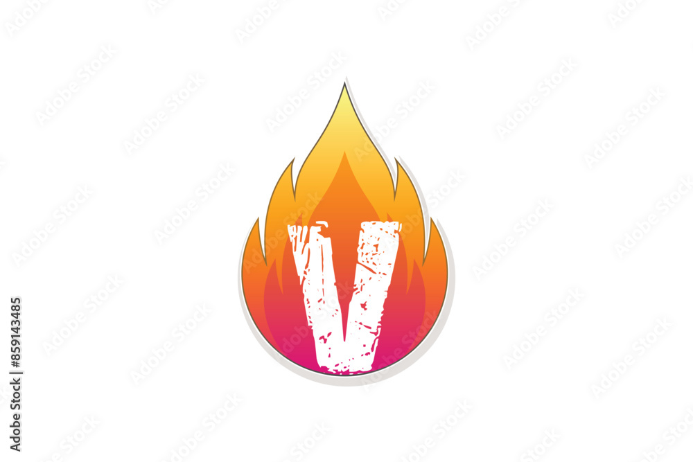 V letter logo design in fire initial in watercolor style Premium Vector V letter logo design in fire initial in watercolor style Premium Vector