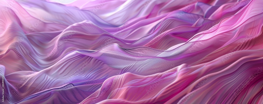 Fototapeta premium Abstract fluid shapes in pink and purple hues, close-up view. Modern art and design concept