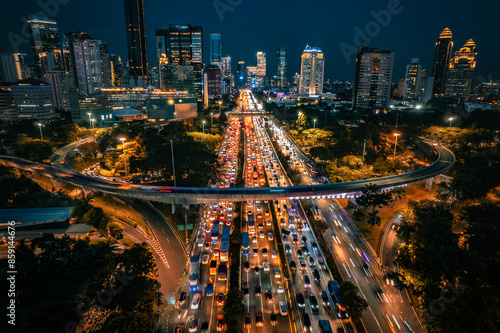 The View of Simpang Susun Semanggi Jakarta, Indonesia	
 photo