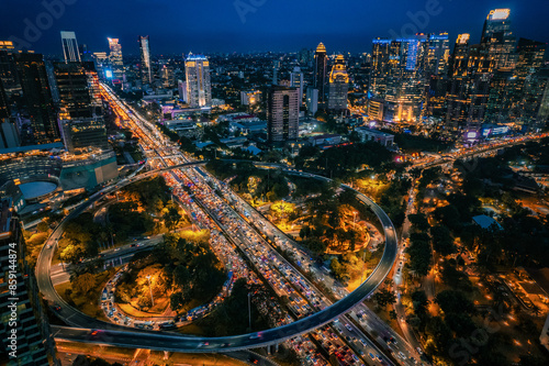 The View of Simpang Susun Semanggi Jakarta, Indonesia	
