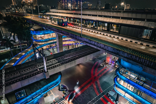 Bus Terminal and mrt station at CSW Centrale Stichting Wederopbouw Blok M Jakarta Indonesia