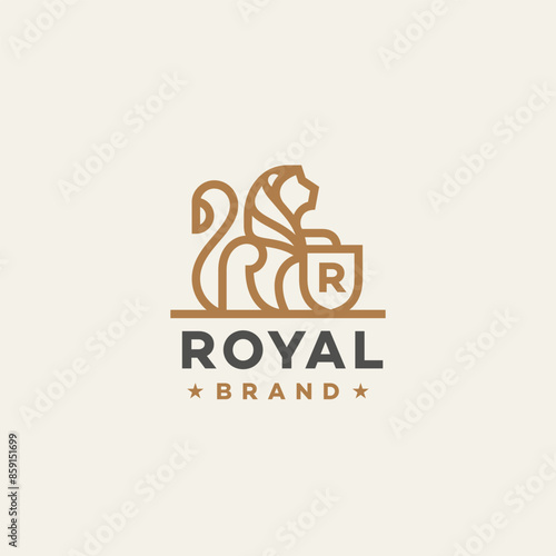 Lion heraldic logo photo