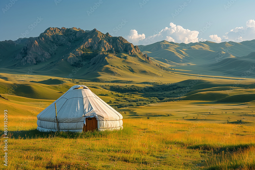 Yurt on the beautiful grassland Yurt on the beautiful grassland