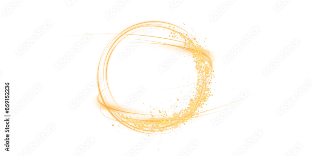 Golden or yellow magical fantasy portal. Round light frame, with fine dust particles, futuristic teleporter. Golden neon lights illuminate night scene with sparkles. Lighting effect. PNG. Golden or yellow magical fantasy portal. Round light frame, with fine dust particles, futuristic teleporter. Golden neon lights illuminate night scene with sparkles. Lighting effect. PNG.