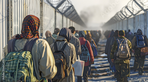 Ligne de Réfugiés à la Frontière: Gérer la Crise Humanitaire photo