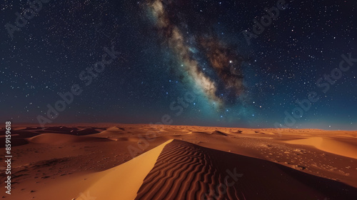 Breathtaking views of the Sahara Desert beneath a starry night sky.