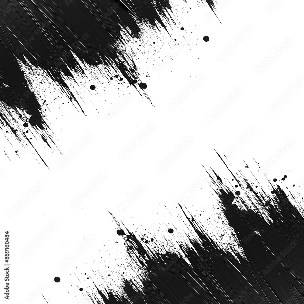 Abstract black in splash, paint, brush strokes, stain grunge isolated on white background. Brush stroke of black paint on a white isolated background. Blank for design. Template. Generative Ai Abstract black in splash, paint, brush strokes, stain grunge isolated on white background. Brush stroke of black paint on a white isolated background. Blank for design. Template. Generative Ai