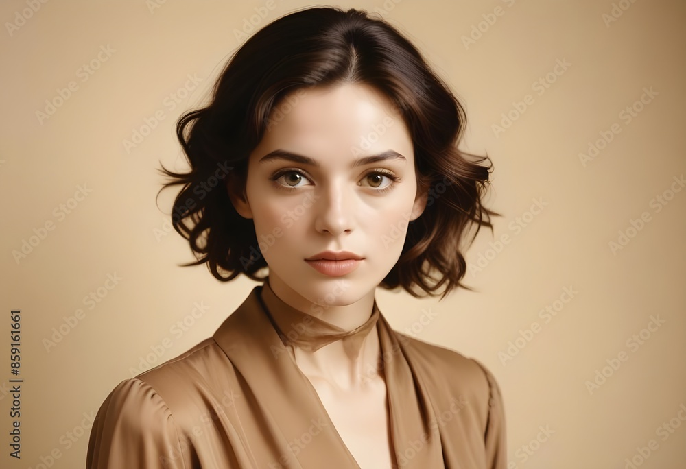 Beautiful elegant woman front view photo Beautiful elegant woman front view photo