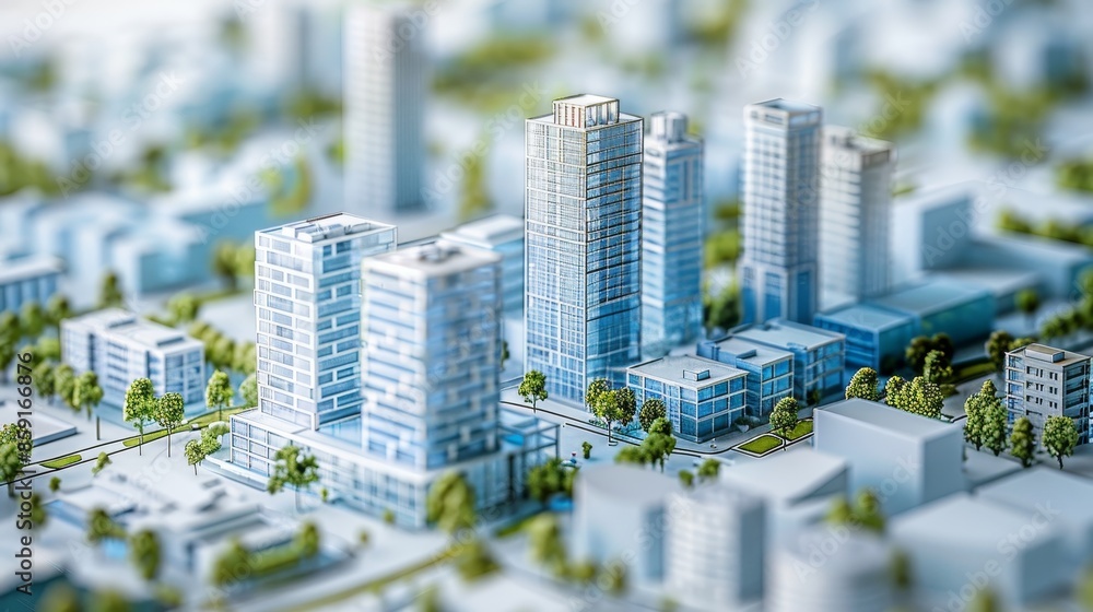 Obraz premium Engineering Architecture Urban Planning: An illustration depicting urban planning strategies in engineering and architecture