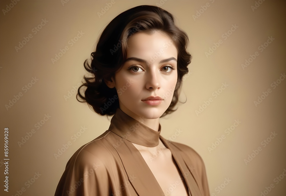 Beautiful elegant woman front view photo Beautiful elegant woman front view photo