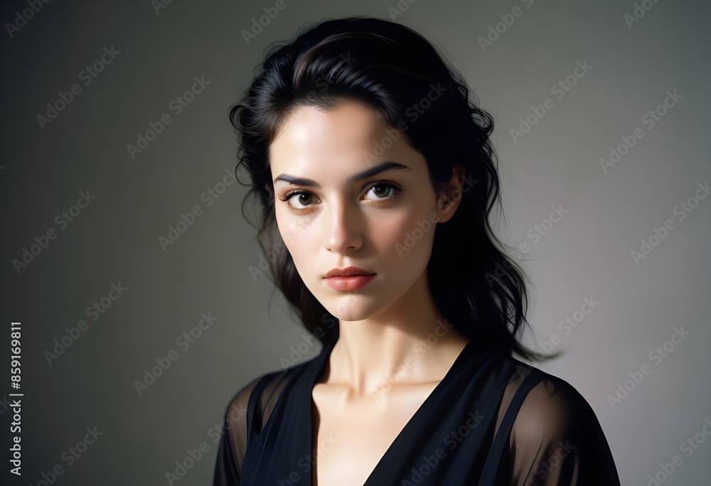 Beautiful elegant woman front view photo Beautiful elegant woman front view photo