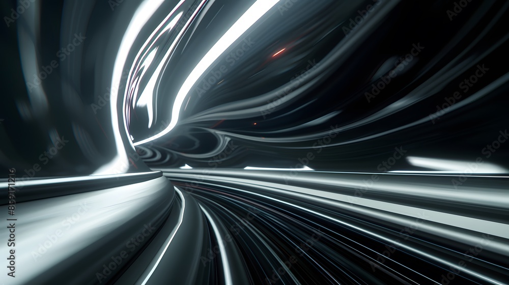 Speeding motion blurred in tunnel. powerful of abtract light trails. 3d rendering Speeding motion blurred in tunnel. powerful of abtract light trails. 3d rendering