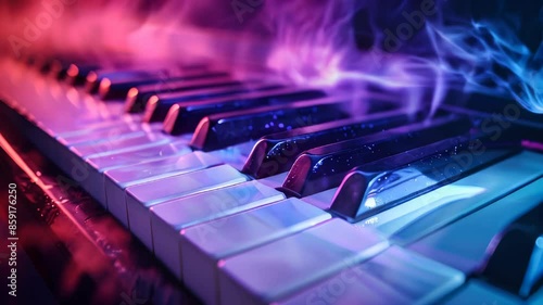 Wallpaper Mural Colorful smoke around piano keys Torontodigital.ca