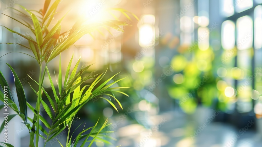 Beautiful Modern Office Interior with Panoramic Windows, Bright Lighting, and Air-Purifying Plants Creating a Productive and Healthy Workspace Beautiful Modern Office Interior with Panoramic Windows, Bright Lighting, and Air-Purifying Plants Creating a Productive and Healthy Workspace