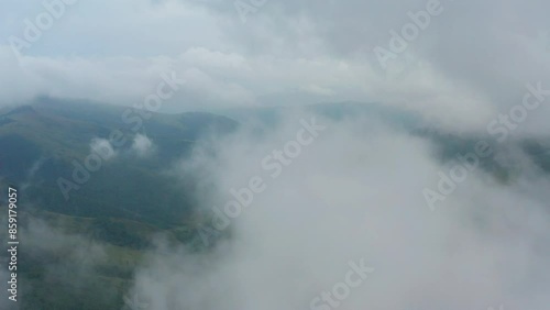Aerial photography of clouds and fog in Huanggangliang Valley in Daxing'anling, Keshiketeng, Chifeng City photo