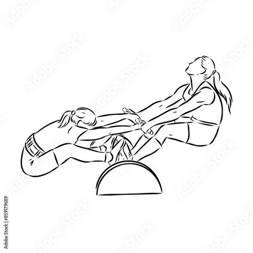 mas-wrestling Yakut sport vector sketch