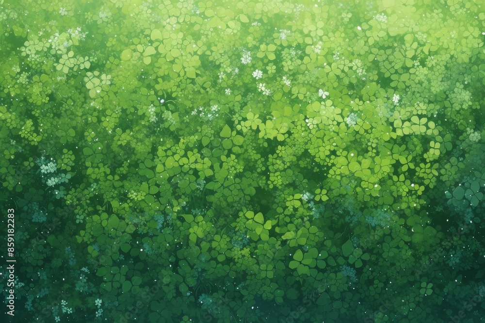 Digital Painting of a Lush Green Foliage