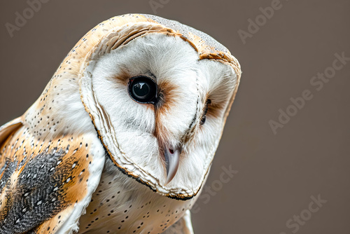 Close-up portrait of a barn owl photo