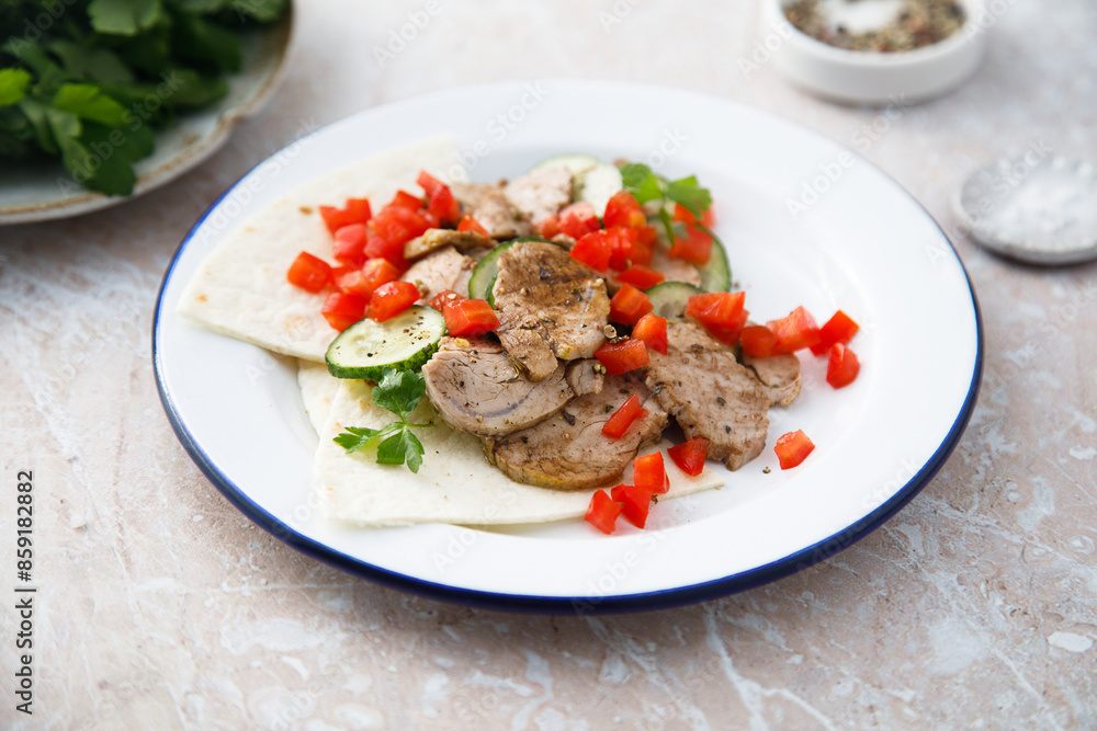 Roasted pork fillet with tomato salsa Roasted pork fillet with tomato salsa