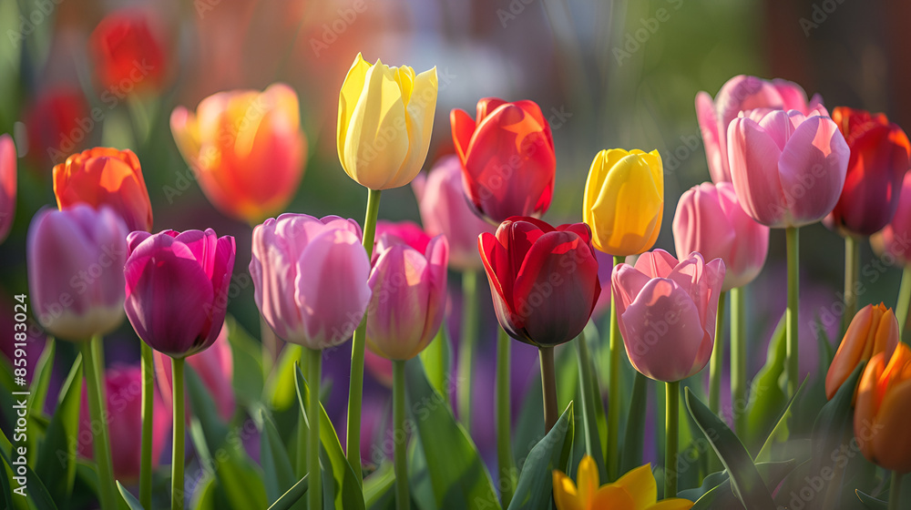 Vibrant and stunning tulips in an array of colors Vibrant and stunning tulips in an array of colors