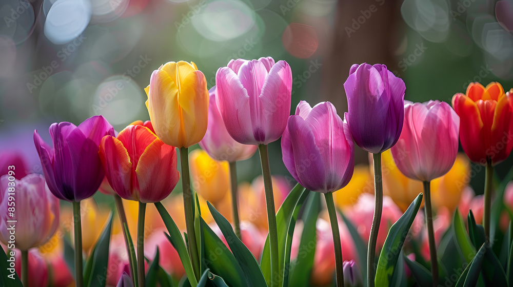 Vibrant and stunning tulips in an array of colors Vibrant and stunning tulips in an array of colors