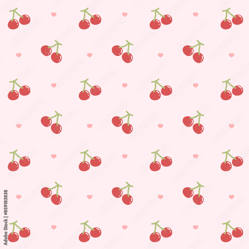 Cherry fruit seamless pattern background Cherry fruit seamless pattern background
