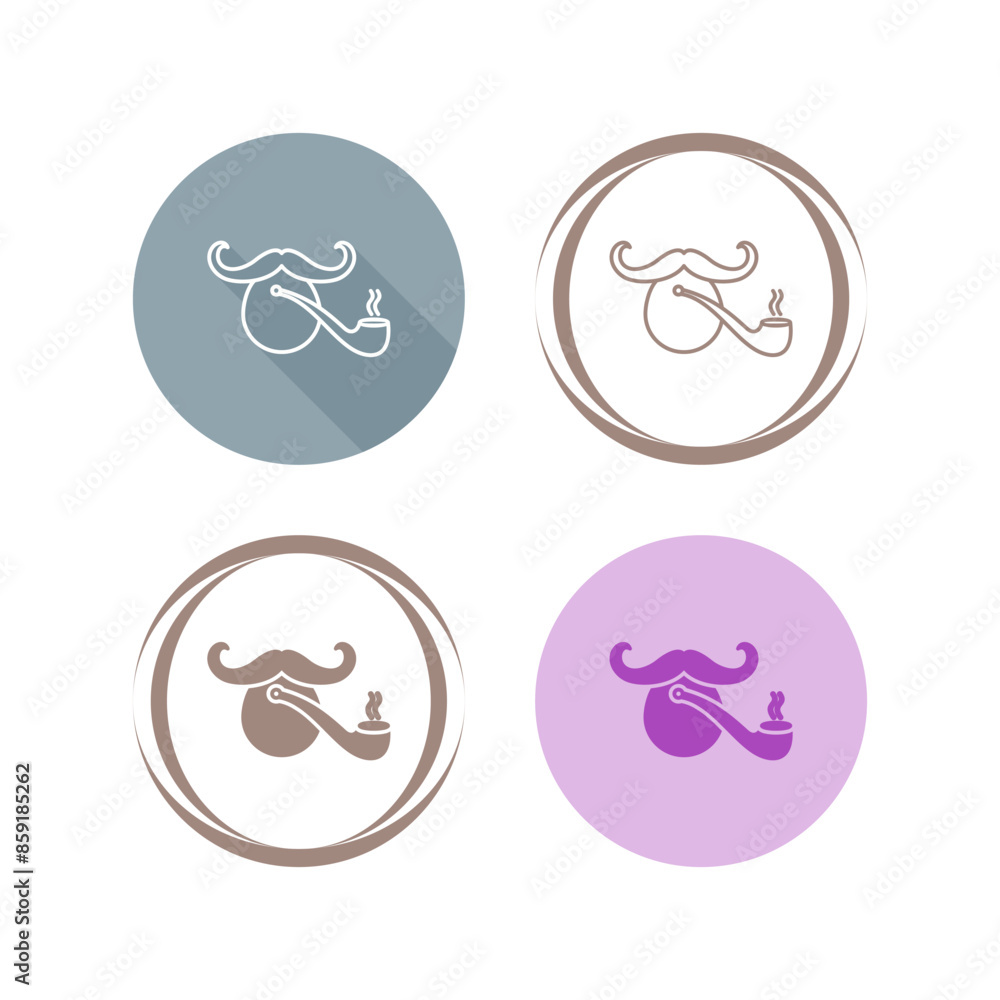 Pirate with Smoking Pipe Vector Icon Pirate with Smoking Pipe Vector Icon