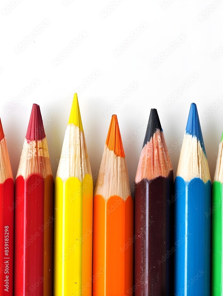 drawing colorful pencils on white background drawing colorful pencils on white background