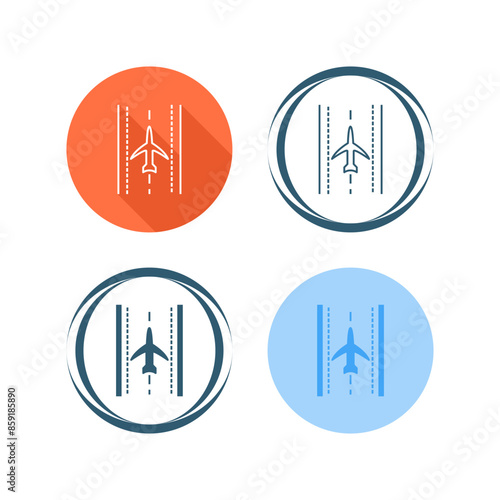Plane on Runway Vector Icon