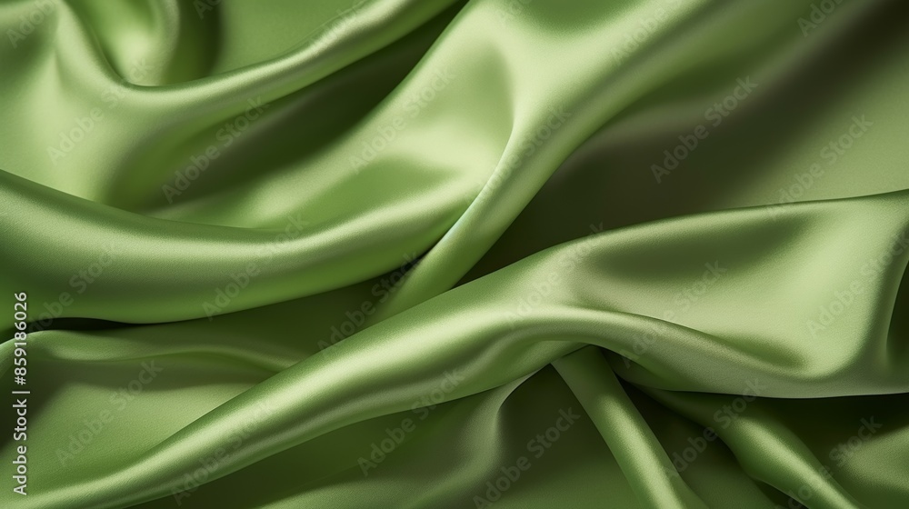 Silk fabric with green texture. Silk fabric with green texture.