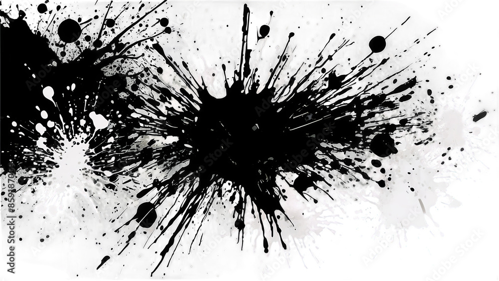 Abstract Black and White Paint Splatter Abstract Black and White Paint Splatter