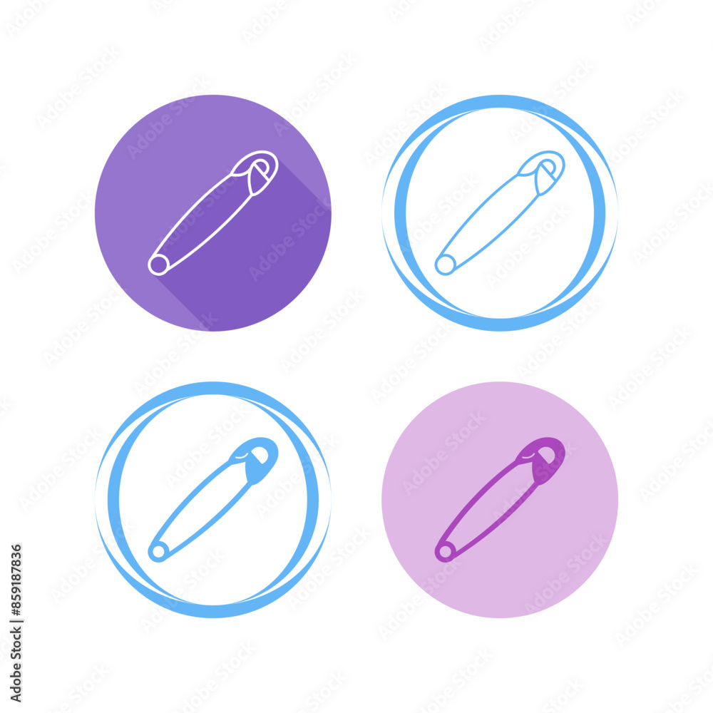 Safety Pin Vector Icon Safety Pin Vector Icon