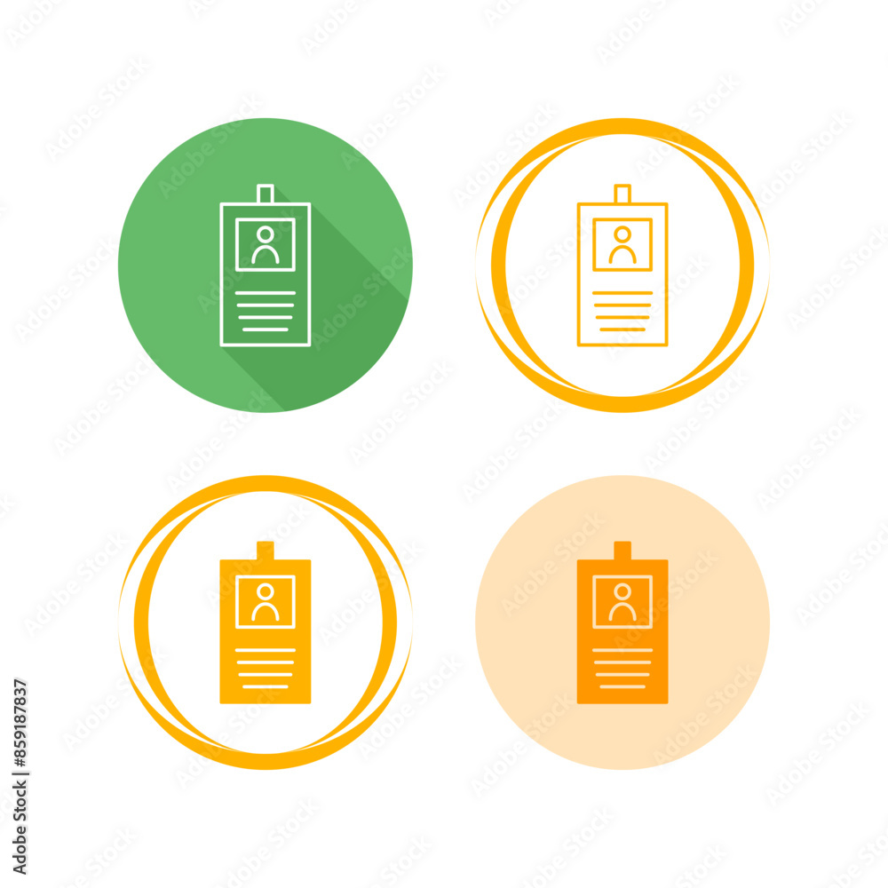 Identification Badge Vector Icon Identification Badge Vector Icon