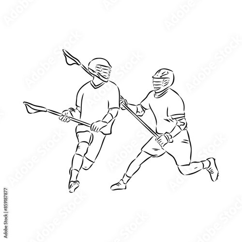 Lacrosse Sport Sketch Outline vector