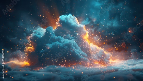 Wallpaper Mural Sparkling Cloud Formation in Night Sky Torontodigital.ca