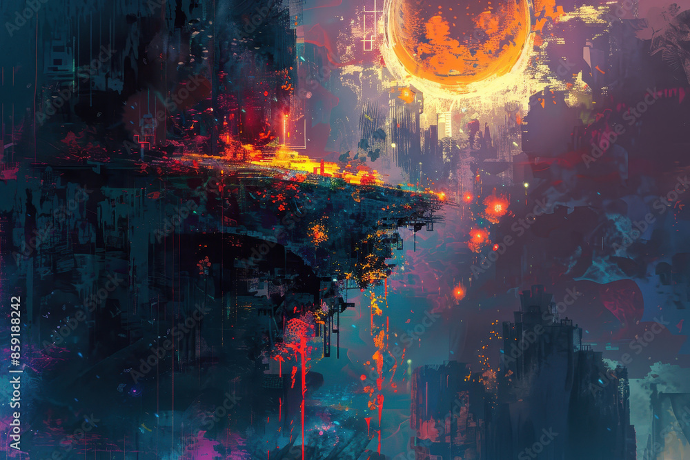 Floating City in a Crimson Sky Floating City in a Crimson Sky