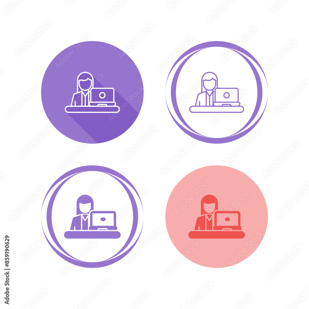 Telecommuting Vector Icon Telecommuting Vector Icon